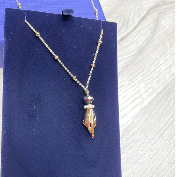 SWAROVSKI TAROT MAGIC HAND PENDANT MULTI-COLORED GOLD TONE NECKLACE - Picture 5 of 8